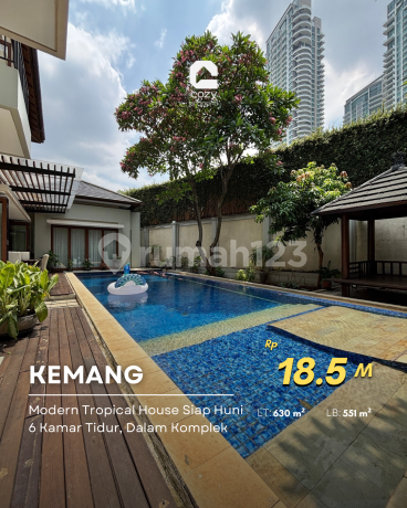 Dijual Rumah Tropical Bagus di Kemang Dalam Komplek Ada Pool