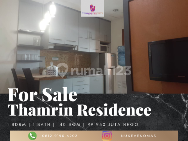 Dijual Apartemen Thamrin Residence 1br Furnished View Mas Mansyur