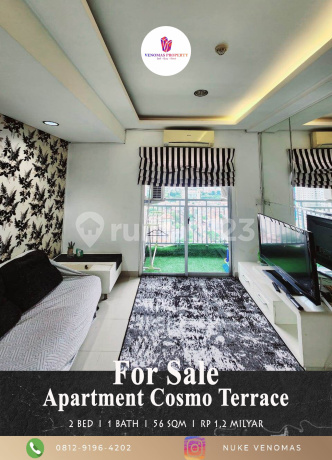 Jual Apartemen Cosmo Terrace 2 Bedroom Posisi Hook Furnished