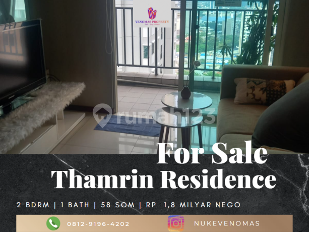 Dijual Apartemen Thamrin Residence 2br Full Furnished Tower B