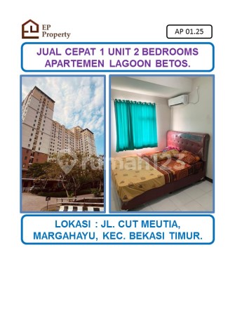 Harga Spesial 1 Unit Apartemen Lagoon Betos 2 Bedrooms di Jl. Cut Meutia, Margahayu, Bekasi Timur. Harga Spesial 1 Unit Apartemen Lagoon Betos 2 Bedrooms di Jl. Cut Meutia, Margahayu, Bekasi Timur.