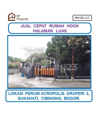 Harga Spesial Rumah Hook Shm Di Perumahan Acropolis Graperi 2, Sukahati, Cibinong, Bogor.