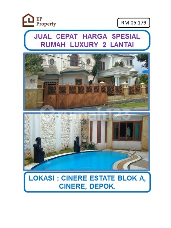 Jual Cepat Harga Spesial Rumah Luxury Hook 2 Lantai di Cinere Estate Blok A, Cinere, Depok. Jual Cepat Harga Spesial Rumah Luxury Hook 2 Lantai di Cinere Estate Blok A, Cinere, Depok.