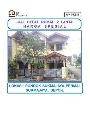 Harga Spesial Rumah Hook 2 Lantai di Pondok Sukmajaya Permai, Blok E, Sukmajaya, Depok. Harga Spesial Rumah Hook 2 Lantai di Pondok Sukmajaya Permai, Blok E, Sukmajaya, Depok.