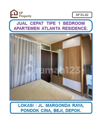 Harga Spesial Apartemen Atlanta Residence 1 Bedroom di Jl. Argonda Raya, Depok. Harga Spesial Apartemen Atlanta Residence 1 Bedroom di Jl. Argonda Raya, Depok.