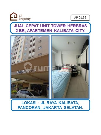 Apartemen Kalibata City 2 BR Full Furnished di Jakarta Selatan. Apartemen Kalibata City 2 BR Full Furnished di Jakarta Selatan.