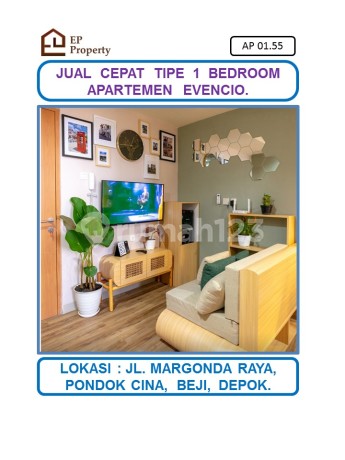 Harga Spesial. Apartemen Evencio 1 Bedroom.