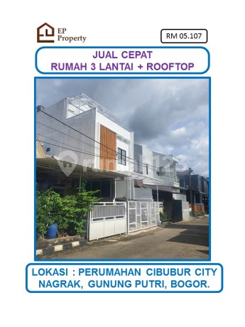 Jual Cepat Rumah 3 Lantai + Rooftop SHM di Cibubur City, Nagrak, Gunung Putri, Bogor. Jual Cepat Rumah 3 Lantai + Rooftop SHM di Cibubur City, Nagrak, Gunung Putri, Bogor.