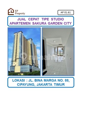 Harga Spesial Apartemen Sakura Garden City Tipe Studio di Cipayung, Jakarta Timur. Harga Spesial Apartemen Sakura Garden City Tipe Studio di Cipayung, Jakarta Timur.