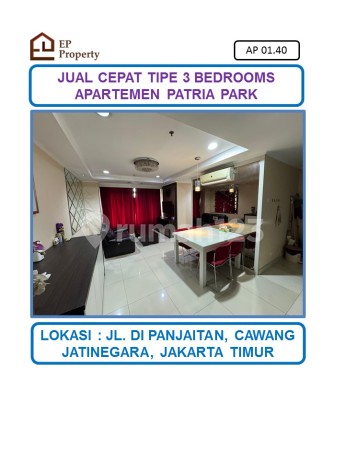 Special Price for Patria Park 3 BR Corner Apartment in Cawang, East Jakarta. Special Price for Patria Park 3 BR Corner Apartment in Cawang, East Jakarta.