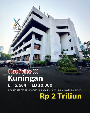 Hot Sale! Di Jual Gedung Kantor Rasuna Said Kuningan. 5 Lantai. Zona Komersial Bisnisluas Tanah: 6.604 M2luas Bangunan: 10.000 M2luas Per Lantai: 2.000 M2ijin 30-40 Lantaidibangun Tahun1982lift: 3 Unit + 1 Unit Servicearea Parkir: 200 Mobilhgb. Dijual Har