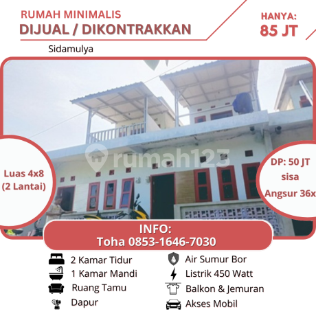 Dijual Rumah Minimalis 2 Kamar Tidur Rp. 85 Jt Dekat Sdn 1 Sidamulya
