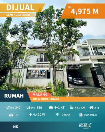 Rumah Semi Furnish Dekat Binus di Nieuw Indie Araya Malang