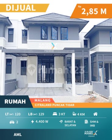Rumah Baru Gress Minimalis di Citraland Puncak Tidar Malang