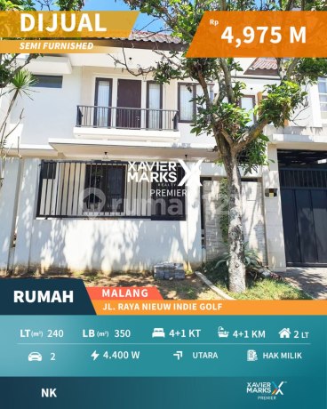 Rumah Semi Furnish di Nieuw Indie Araya Malang