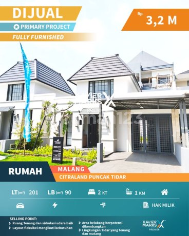 Rumah Baru Full Furnish Premium di Citraland Puncak Tidar Malang