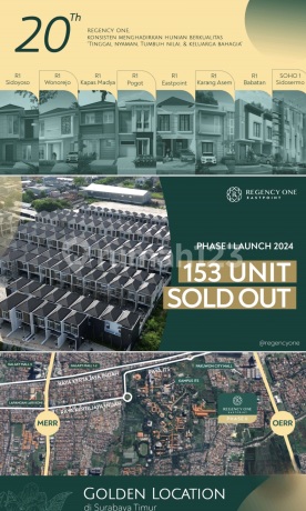 Regency One , Rumah 2lt Modern Di Surabaya Timur. Hanya 1km Dri East Coast Mall.