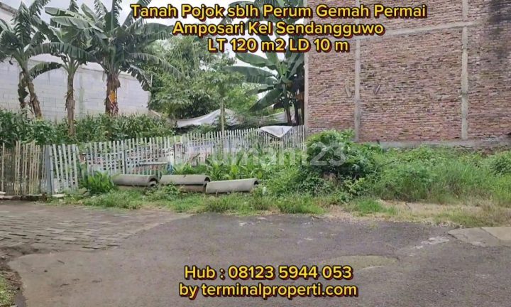 Tanah Dijual SHM Hak Milik Sblh Perum Gemah Permai Amposari Sendangguwo Tembalang  Semarang Timur