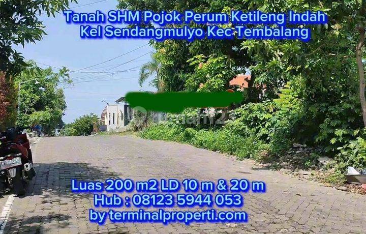 Tanah  dijual Murah SHM Hak Milik Pojok di Jl Perum ketileng Indah  Sendangmulyo Kec Tembalang