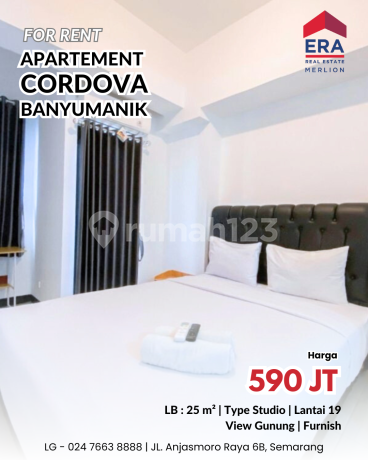 Dijual Apart Cordova LT 19 Type Studio Furnished Tembalang