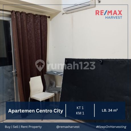Dijual Murah - Apartemen 1br Full Furnished Lantai Rendah Di Apartemen Centro City, Jakarta Barat