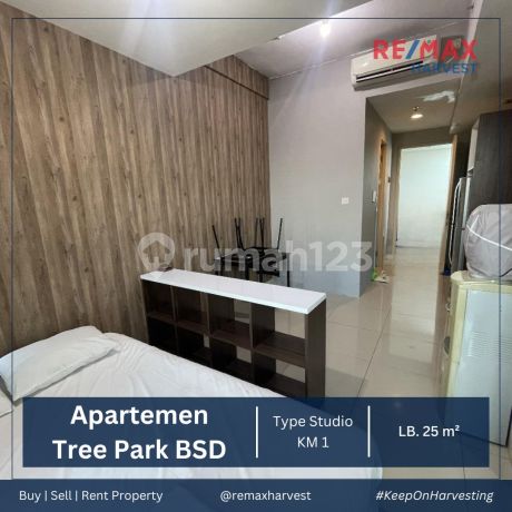Dijual Murah Apartemen Studio Full Furnished Lokasi Sangat Strategis View City Banyak Fasilitas Di Apartemen Tree Park Bsd, Tangerang Selatan