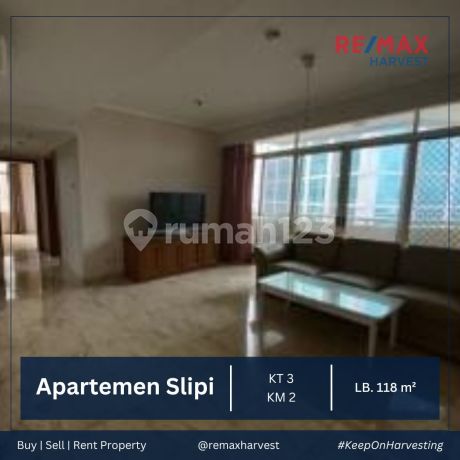 Dijual Murah - Apartemen 3BR Full Furnished Lantai Rendah View City & Bisa KPR Di Apartemen Slipi, Jakarta Barat