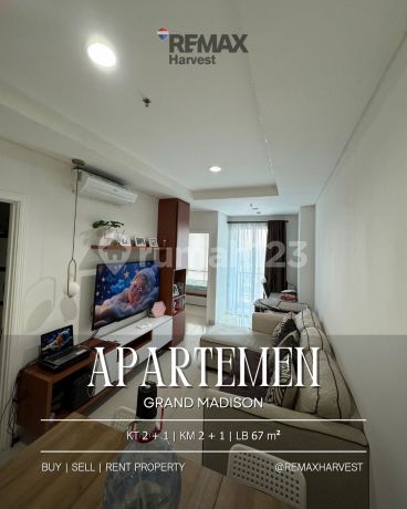 Apartemen Murah 2+1 Br Furnished Lantai Tinggi View City di Apartemen Grand Madison, Jakarta Barat