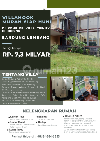 villa murah siap huni Di Komp Villa Trinity Cihideung Bandung Lembang villa murah siap huni Di Komp Villa Trinity Cihideung Bandung Lembang