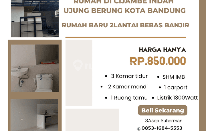 rumah di cijambe indah ujung berung kota bandung bebas banjir