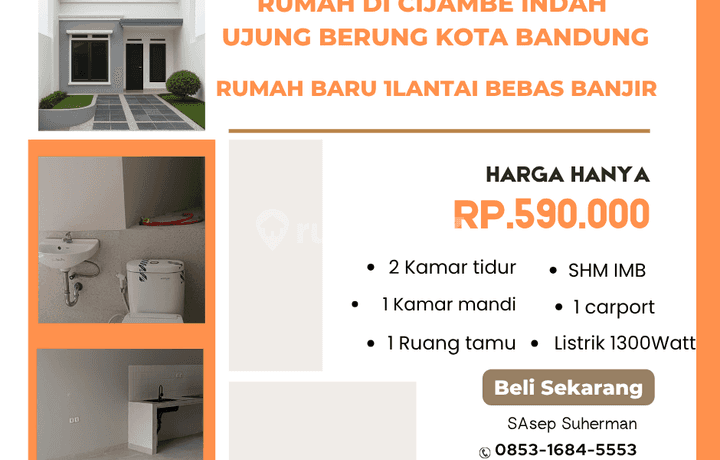 rumah di cijambe indah ujung berung kota bandung bebas banjir