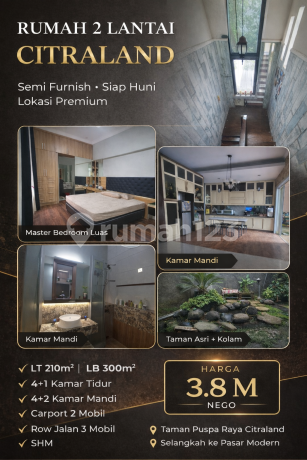 2-Story Semi-Furnished House Puspa Raya Garden Citraland Sby [739]