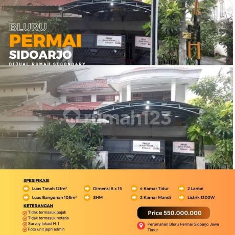 RUMAH SECONDARY BLURU PERMAI SIDOARJO JAWA TIMUR [336]