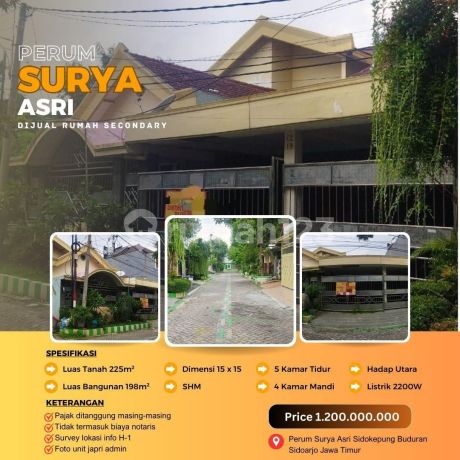 RUMAH SECONDARY PERUM SURYA ASRI SIDOKEPUNG JAWA TIMUR [367]