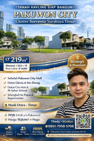 Ready-to-Build Land Plot Pakuwon City Cluster Sorrento Sby [760]