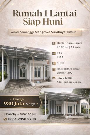 One-Story Ready-to-Live Mangrove Semanggi Tourism House Surabaya [723]