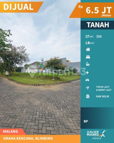 Tanah Kavling Hook di Graha Kencana, Blimbing Malang(Id1401)