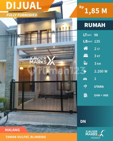 Rumah Modern Full Furnish Di Perumahan Taman Sulfat, Blimbing Malang Rumah Modern Full Furnish Di Perumahan Taman Sulfat, Blimbing Malang