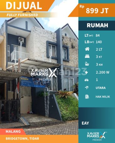 Rumah Full Furnished Siap Huni di Perum Bridgetown, Tidar Malang Rumah Full Furnished Siap Huni di Perum Bridgetown, Tidar Malang