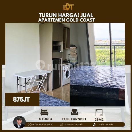 TURUN HARGA JUAL APARTEMEN GOLD COAST STUDIO FULL FURNISHED