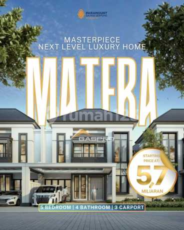 Rumah Mewah Harga 5Man di Matera Residences Type 9 Gading Serpong