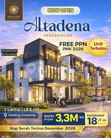 When Again Altadena Residences Free VAT! Very Cheap 3.3Man 3Lt
