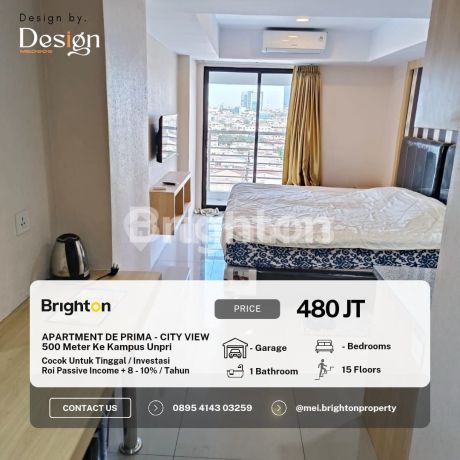 Apartemen De Prima City View ( 500 Meter ke kampus UNPRI ) Full Furnished 