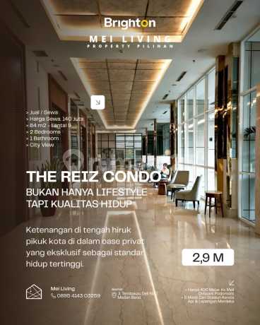 Apartment Vasaka The Reiz Condo, Jl. Tembakau Deli Luas 84 M² Lt9 Apartment Vasaka The Reiz Condo, Jl. Tembakau Deli Luas 84 M² Lt9