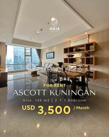 For Rent Ascott Kuningan 2 + 1 Bedroom Fully Furnished, City View For Rent Ascott Kuningan 2 + 1 Bedroom Fully Furnished, City View