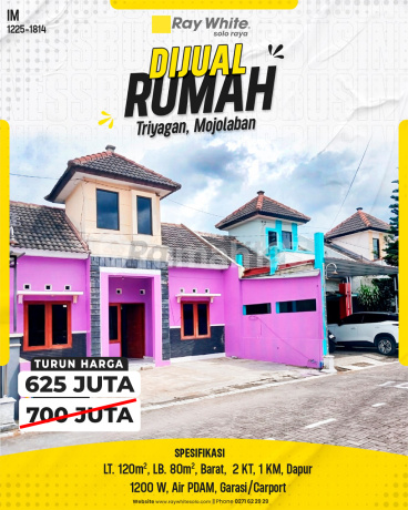 Rumah Cluster di Triyagan Mojolaban Dekat Alun Alun Karanganyar