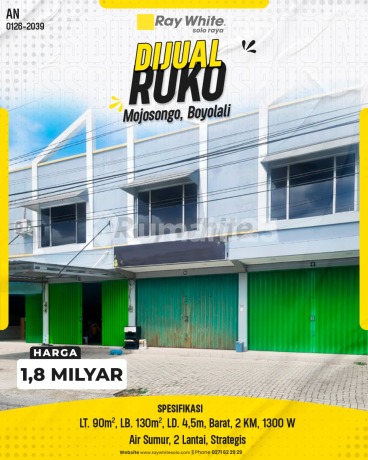 For Sale Modern 2-Story Shop House on Main Road Mojosongo Boyolali