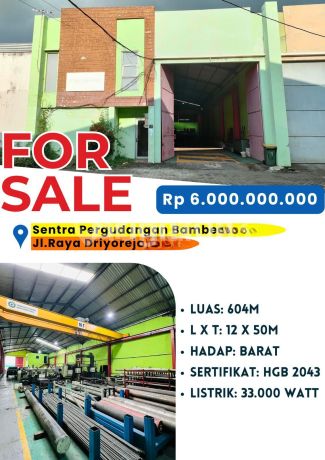 DIJUAL GUDANG INC ALAT ANGKUT BERAT PERGUDANGAN SENTRA BAMBERGER 