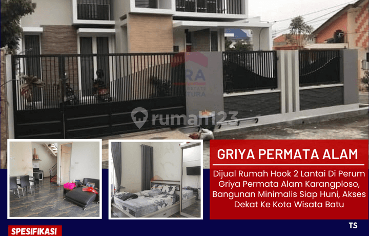 Rumah Hook 2 Lantai Di Perum Griya Permata Alam Karangploso