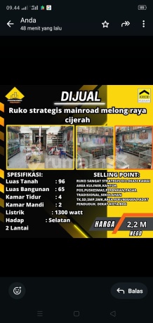 Dijual Ruko Strategis Melong Raya Cijerah Cimahi Dijual Ruko Strategis Melong Raya Cijerah Cimahi